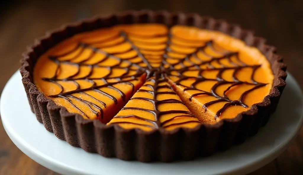 Easy Spiderweb Pumpkin Pie Bars