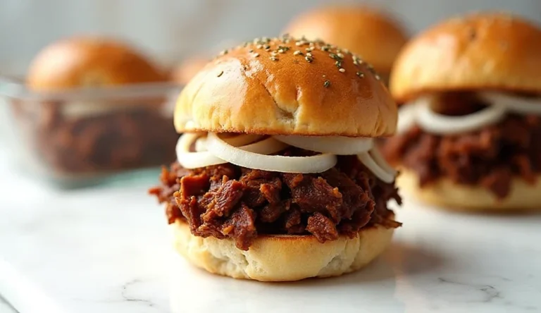 Slow Cooked Apple Butter Pulled Pork Sliders