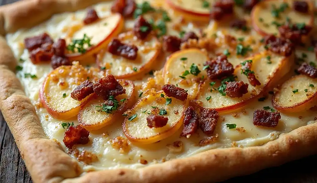 Crispy Apple Butter Bacon Flatbread
