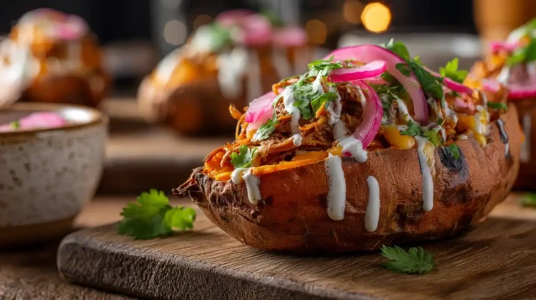 Crispy Sweet Potato Skins with Pickle Filling