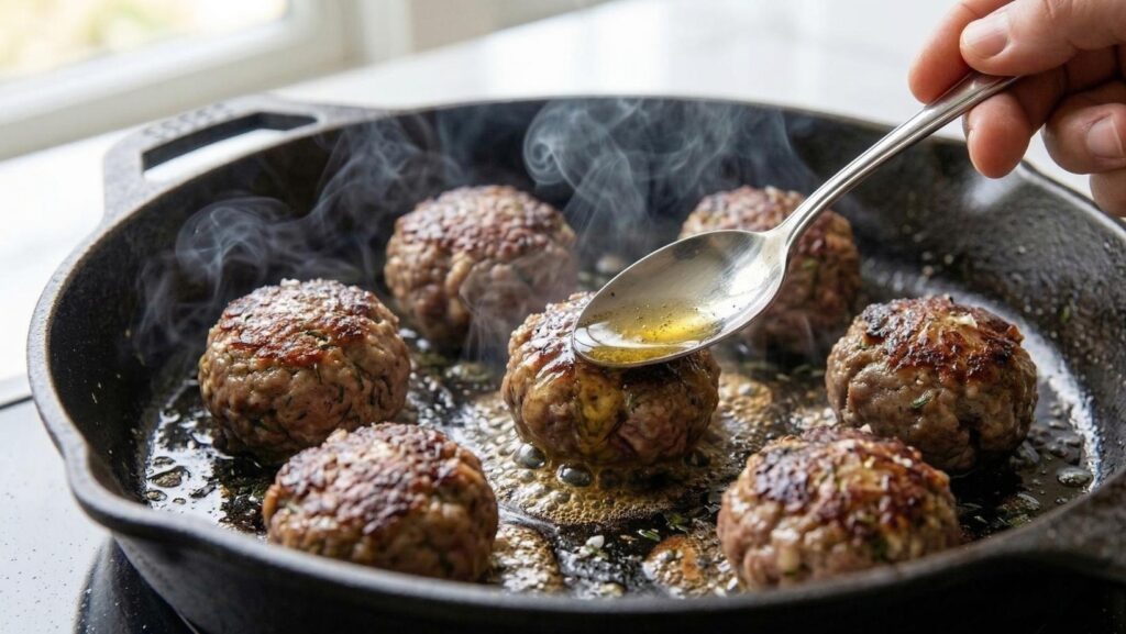 Dill Pickle Stuffed Meatballs