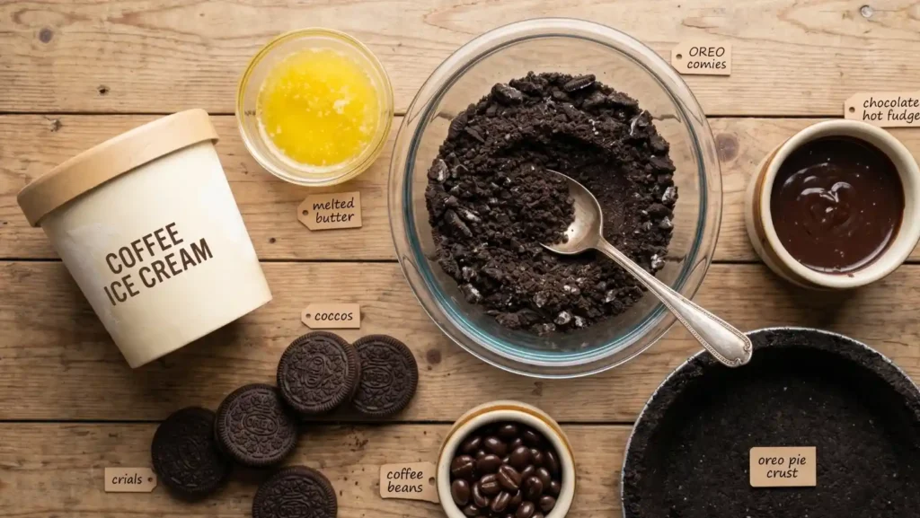 Oreo Coffee Ice Cream Pie