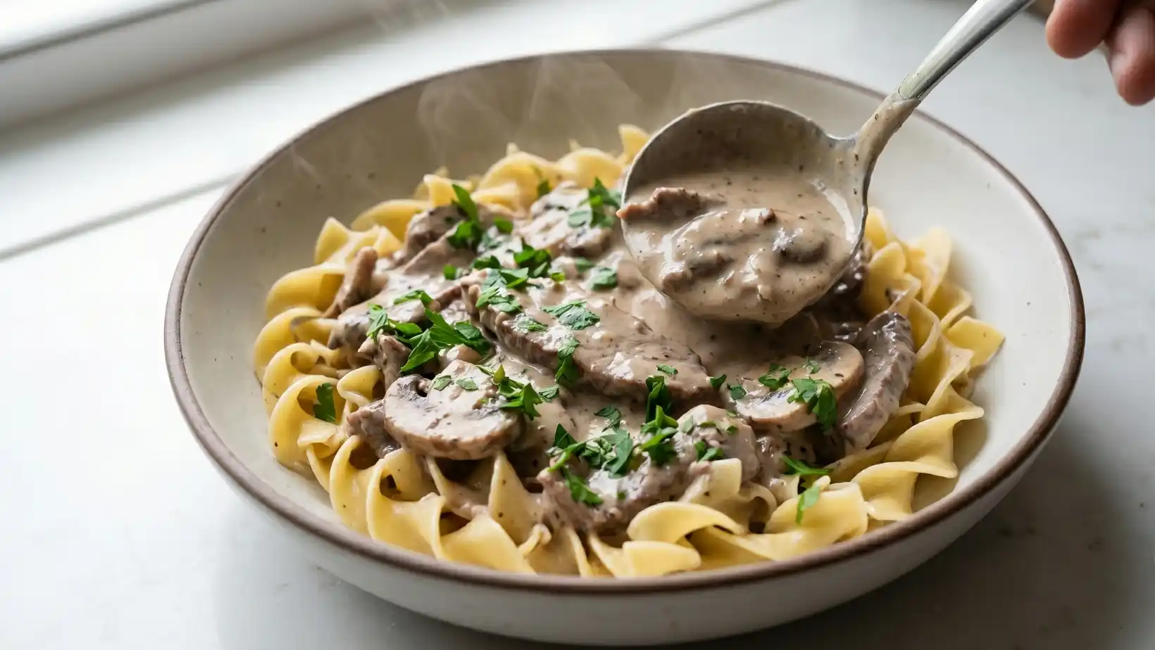 beef stroganoff with ground beef