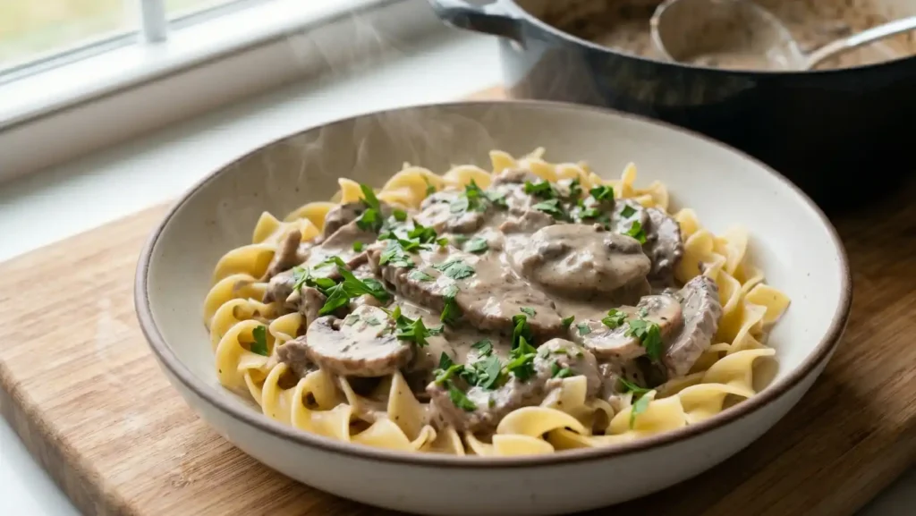 beef stroganoff with ground beef