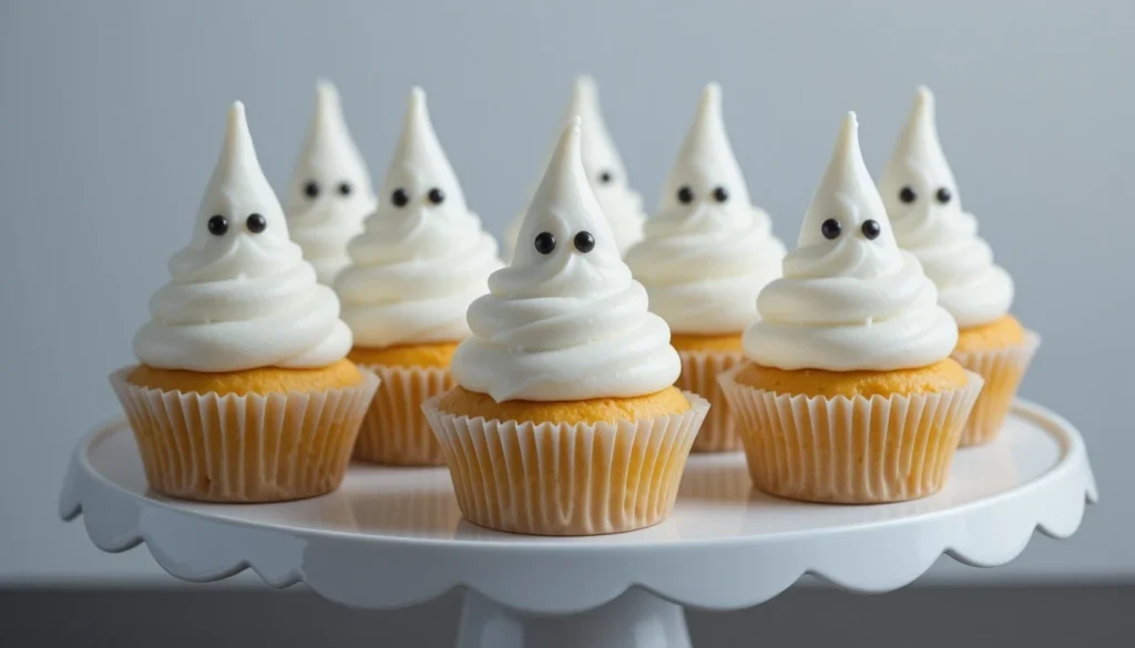 Homemade Ghostly Chaos Pumpkin Cupcakes