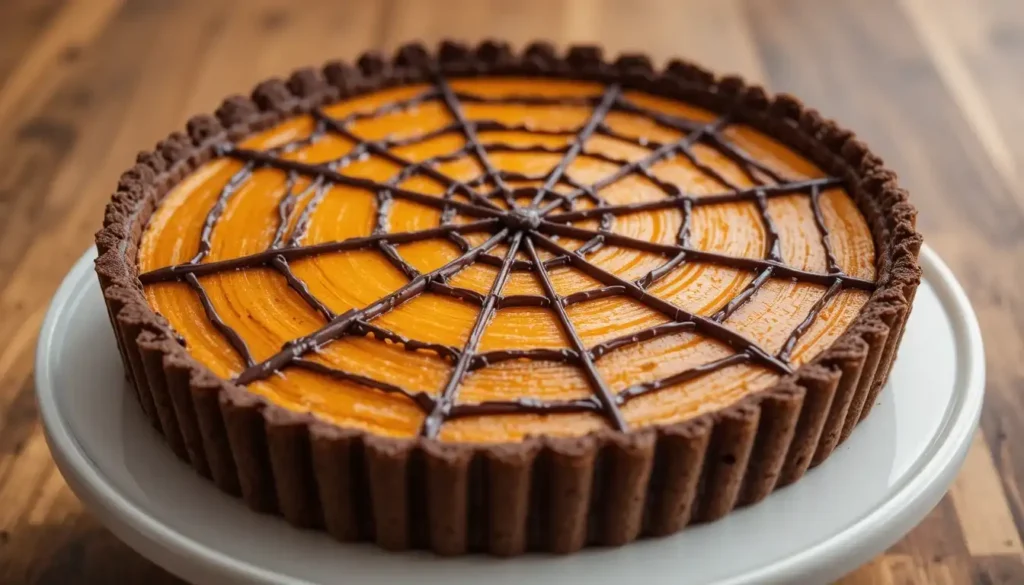 Easy Spiderweb Pumpkin Pie Bars