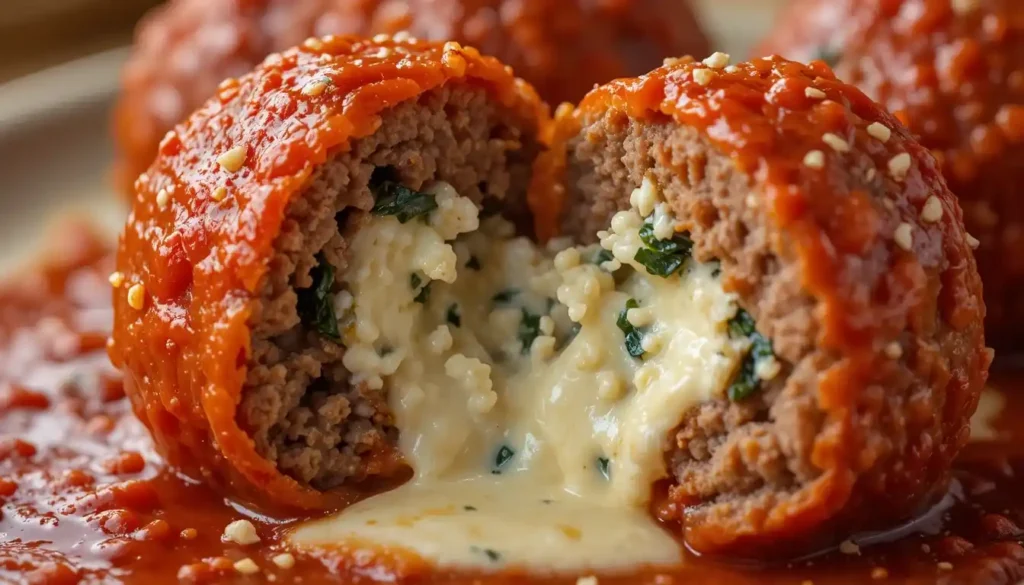 Easy Pickle-Stuffed Meatballs