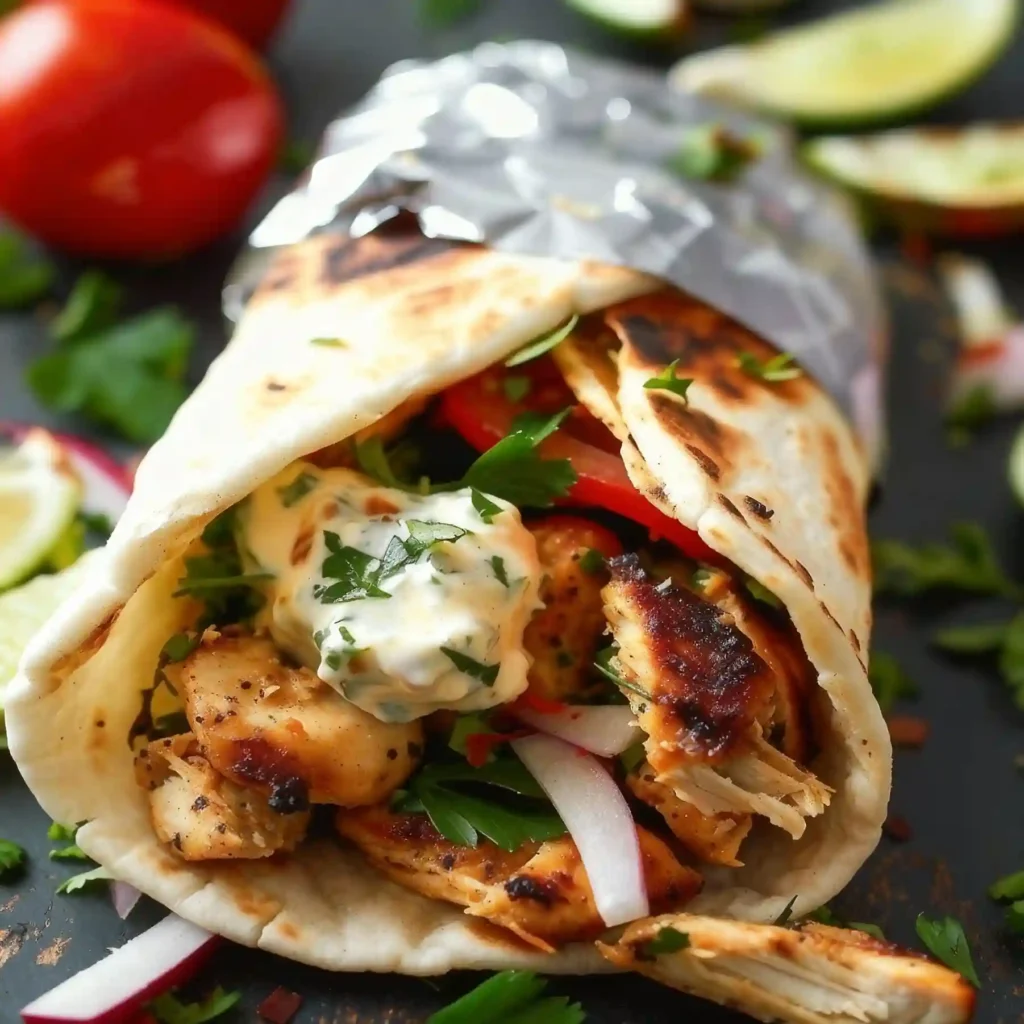 Greek Chicken & Veggies in a Wrap