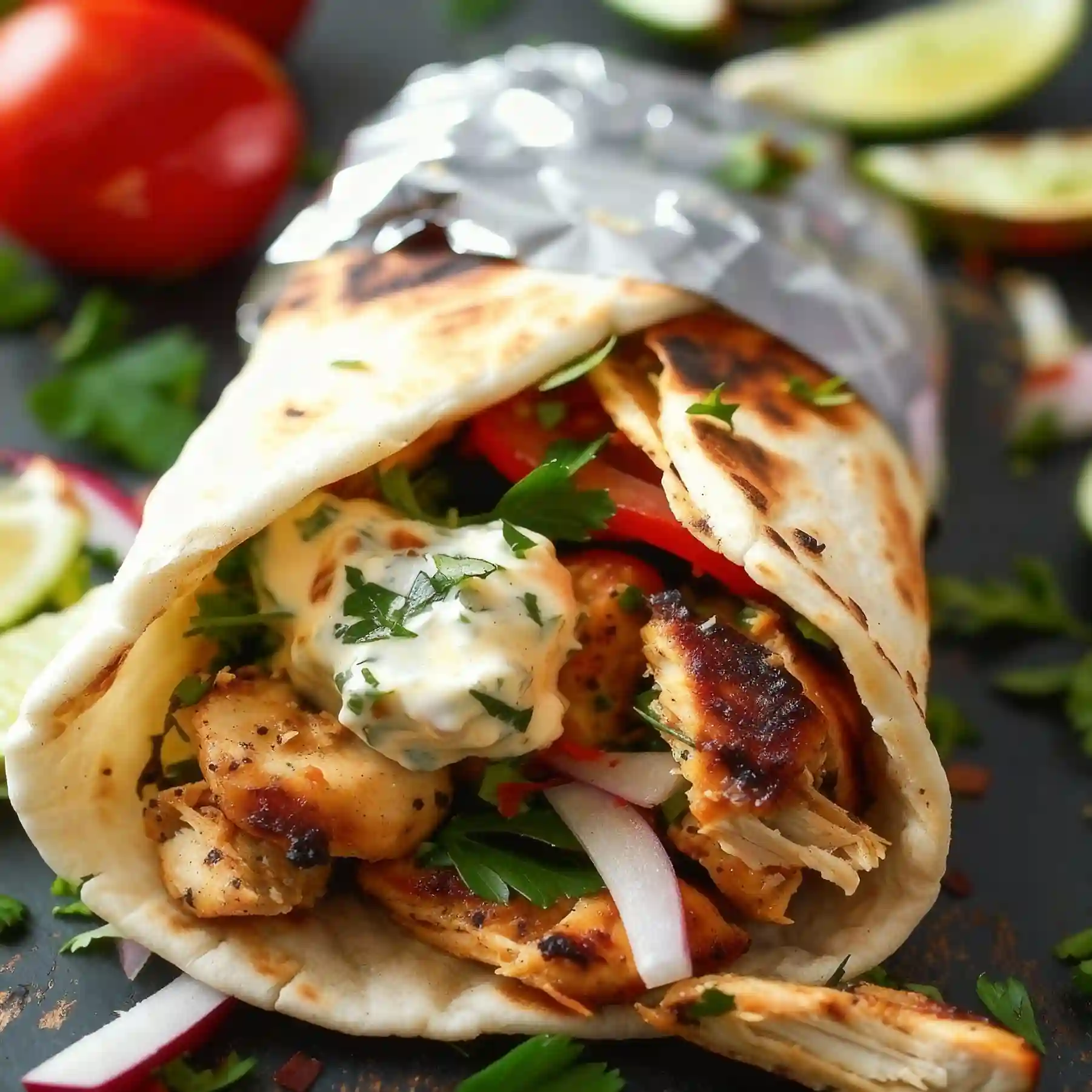 Greek Chicken & Veggies in a Wrap