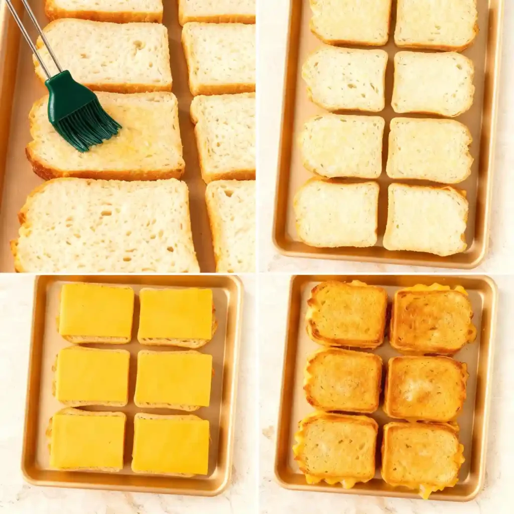 Crispy Sheet Pan Grilled Cheese Sandwiches