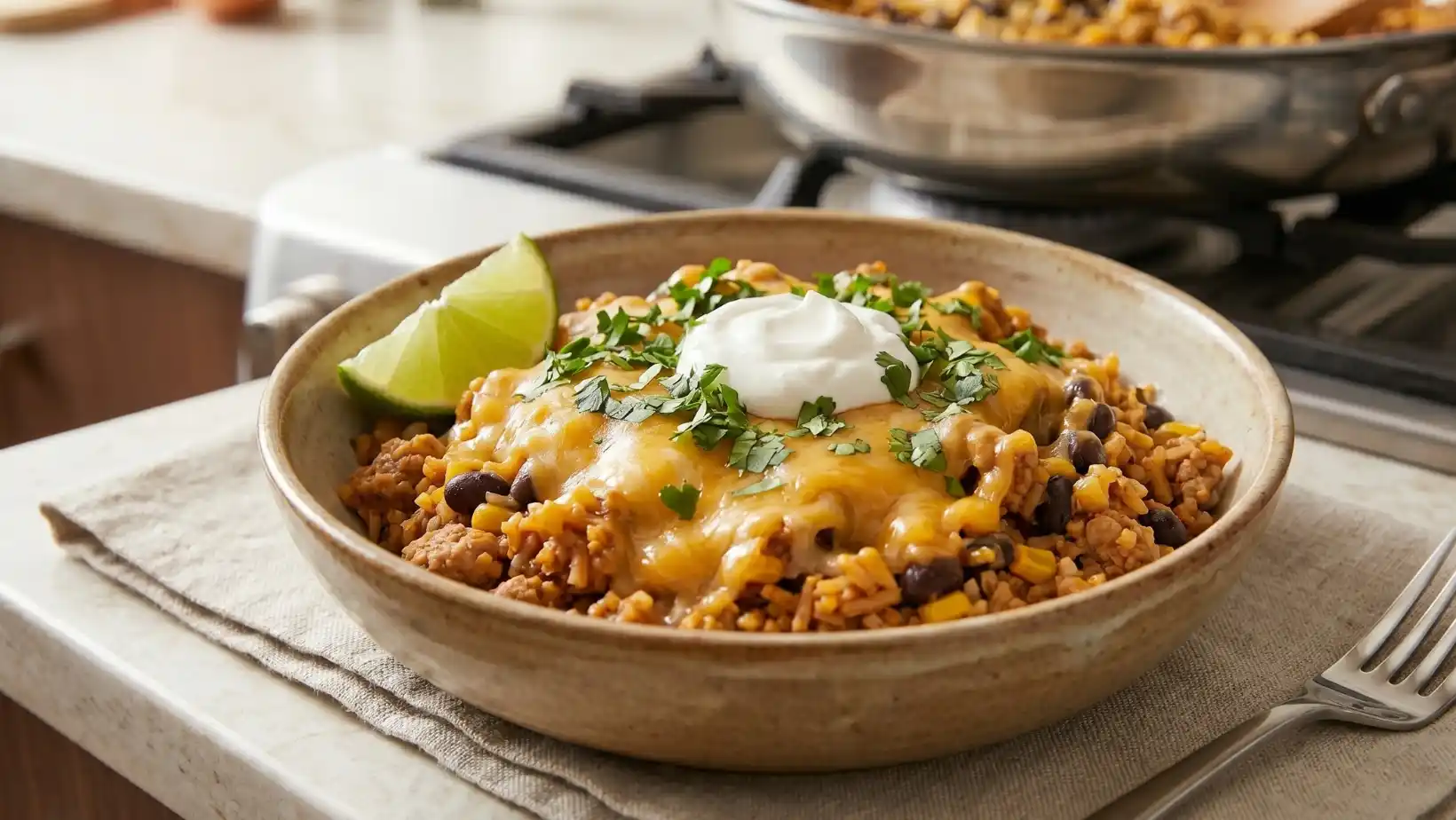 Turkey Taco Rice Skillet