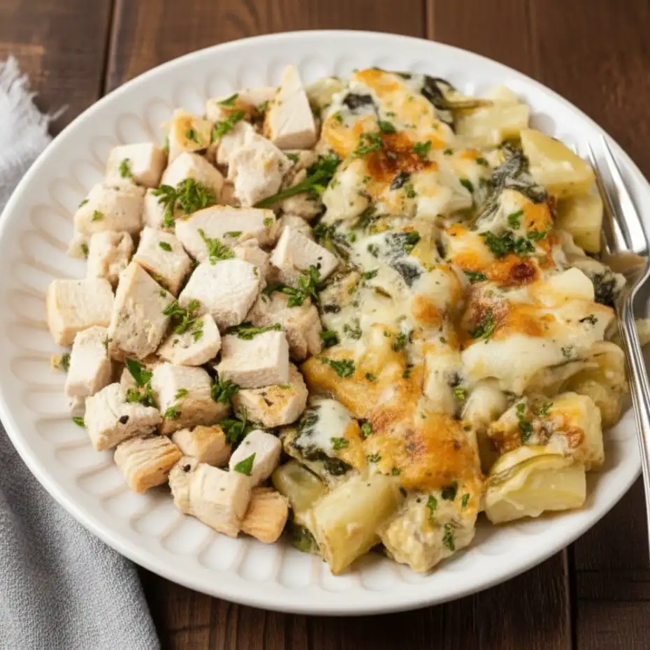 Spinach Artichoke Au Gratin Potatoes