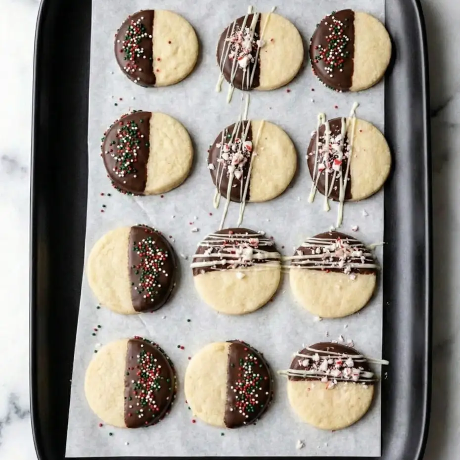 Chocolate-Dipped Shortbread Cookies