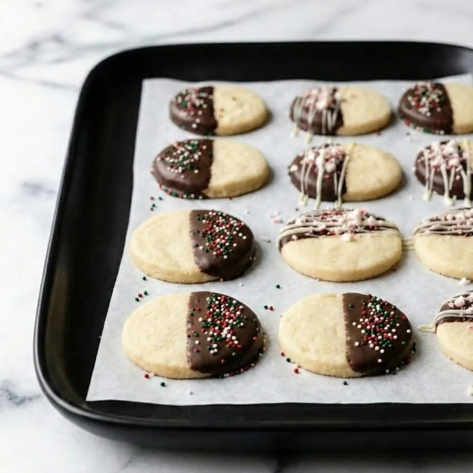 Chocolate-Dipped Shortbread Cookies