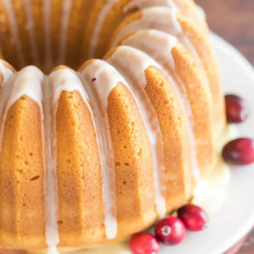 Cranberry Pound Cake with Orange Glaze