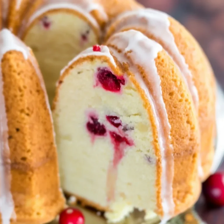 Cranberry Pound Cake with Orange Glaze