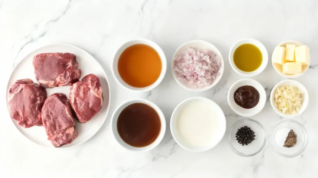 Steak with Whiskey Cream Sauce