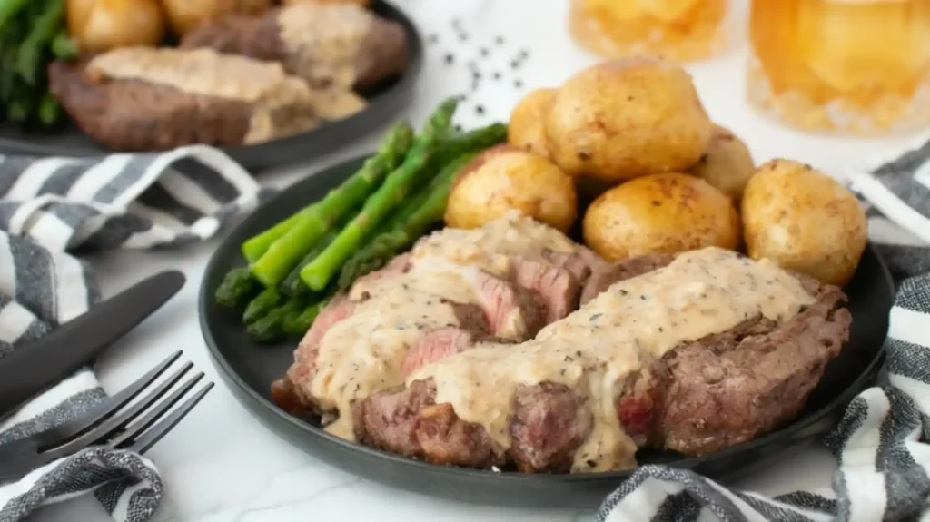 Steak with Whiskey Cream Sauce