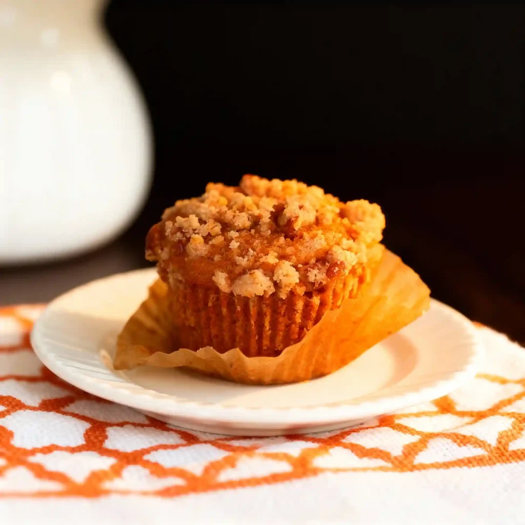 Pumpkin and Cream Cheese Muffins with Pecan Streusel