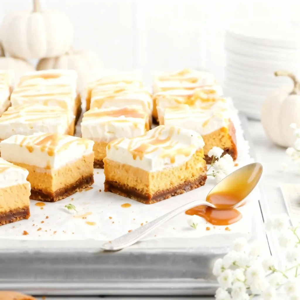 Maple Pumpkin Cheesecake Bars with Gingersnap Crust