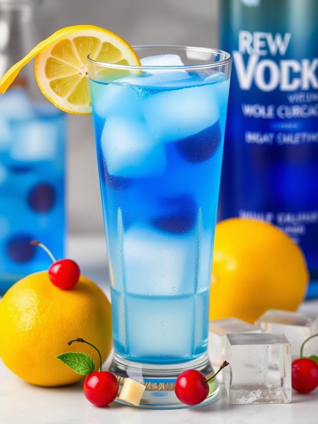 Ingredients for Blue Glacier Martini