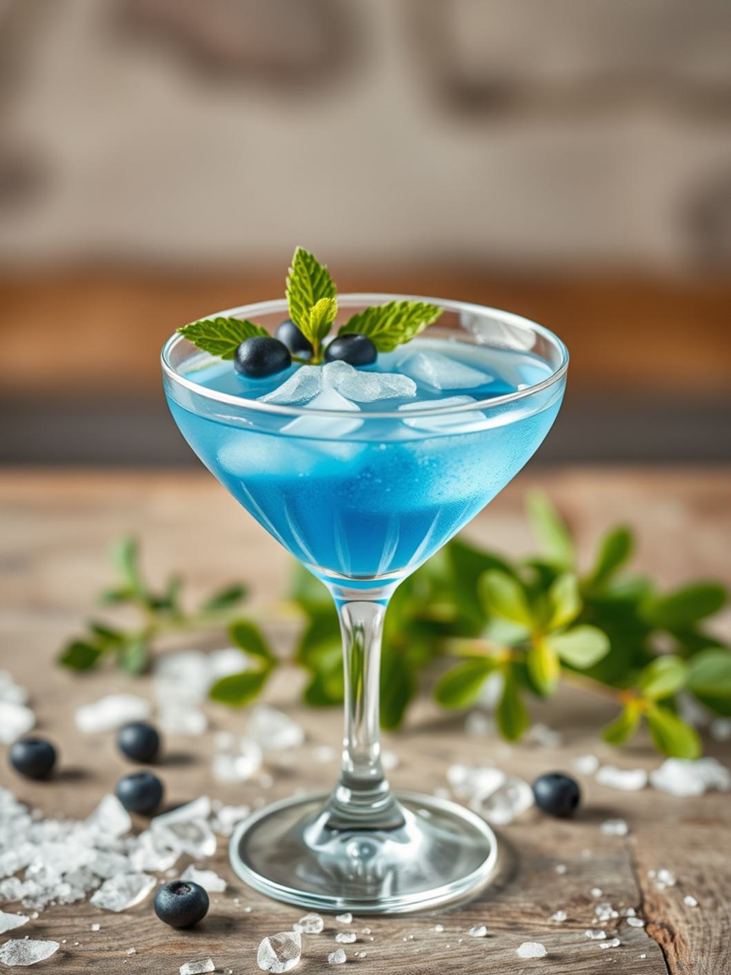 Serving suggestion for Blue Glacier Martini