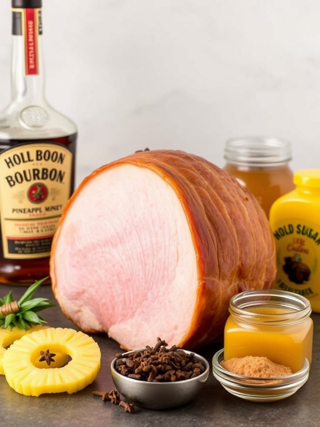 Ingredients for Bourbon Glazed Ham