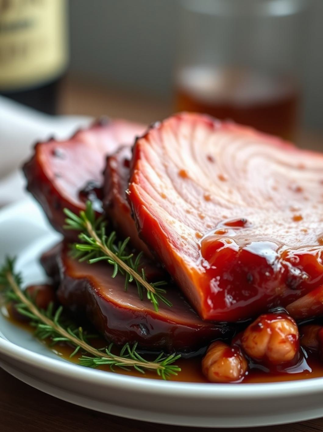 Serving suggestion for Bourbon Glazed Ham