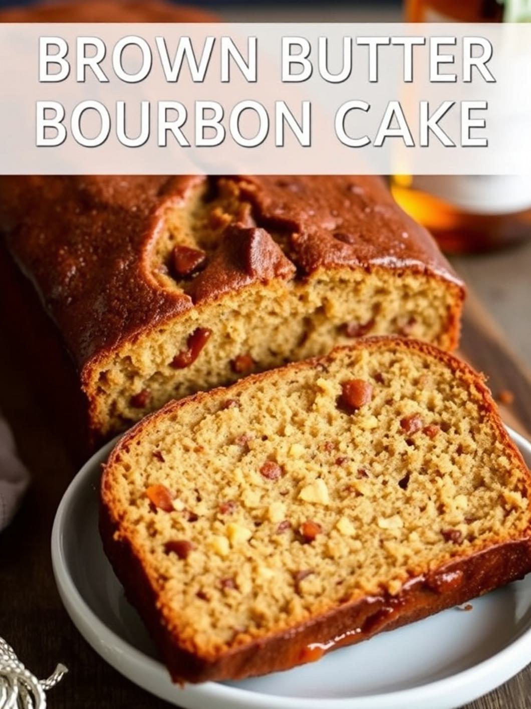 Serving suggestion for Brown Butter Bourbon Loaf Cake Recipe