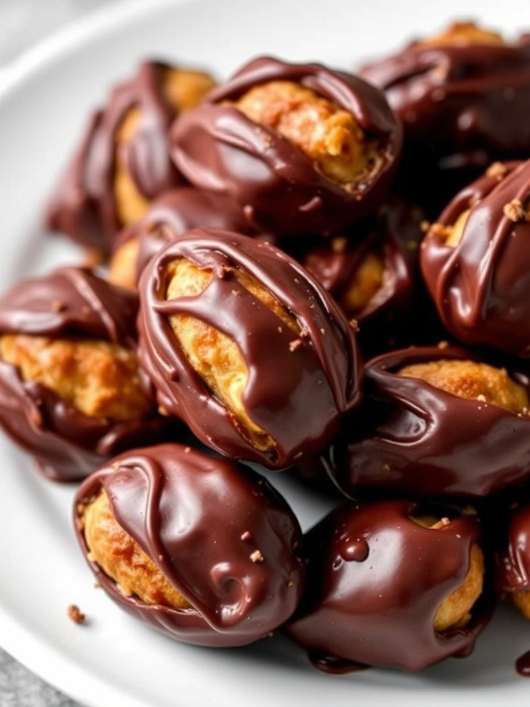 Serving suggestion for Chocolate Covered Snickers Stuffed Dates
