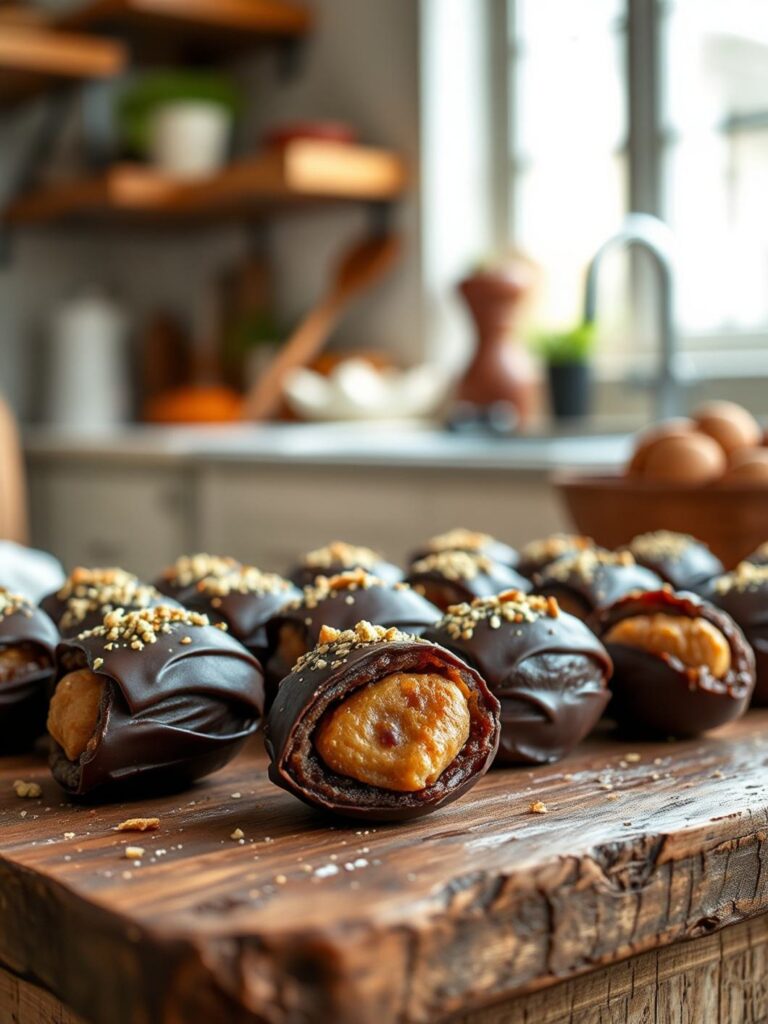 Chocolate Covered Snickers Stuffed Dates