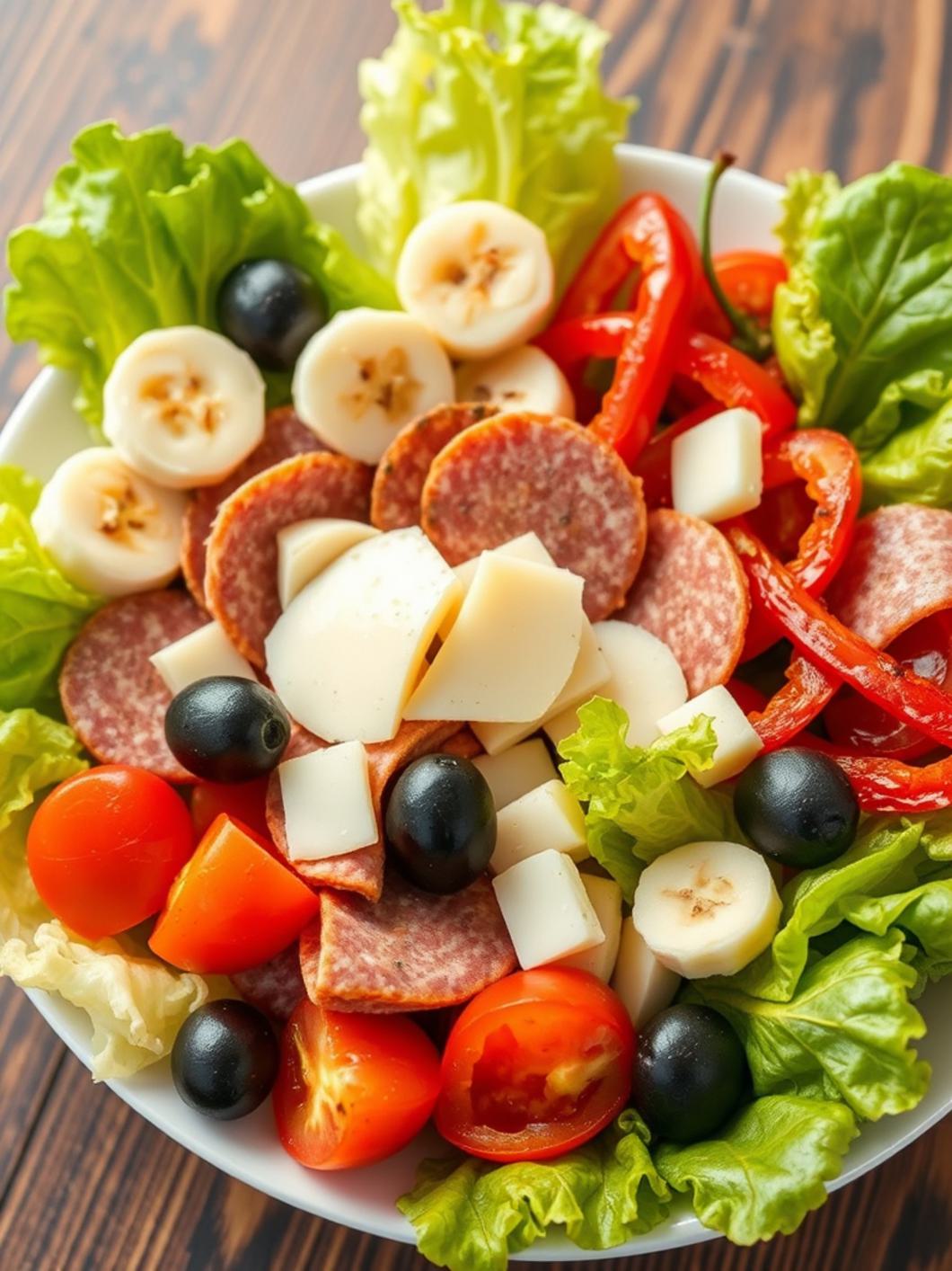 Ingredients for Chopped Italian Sandwich Salad