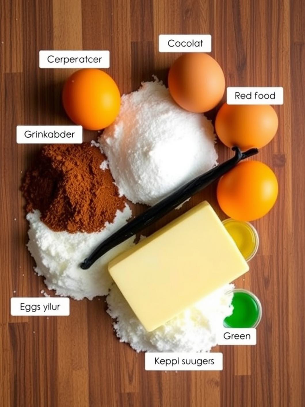 Ingredients for Christmas Pinwheel Cookies