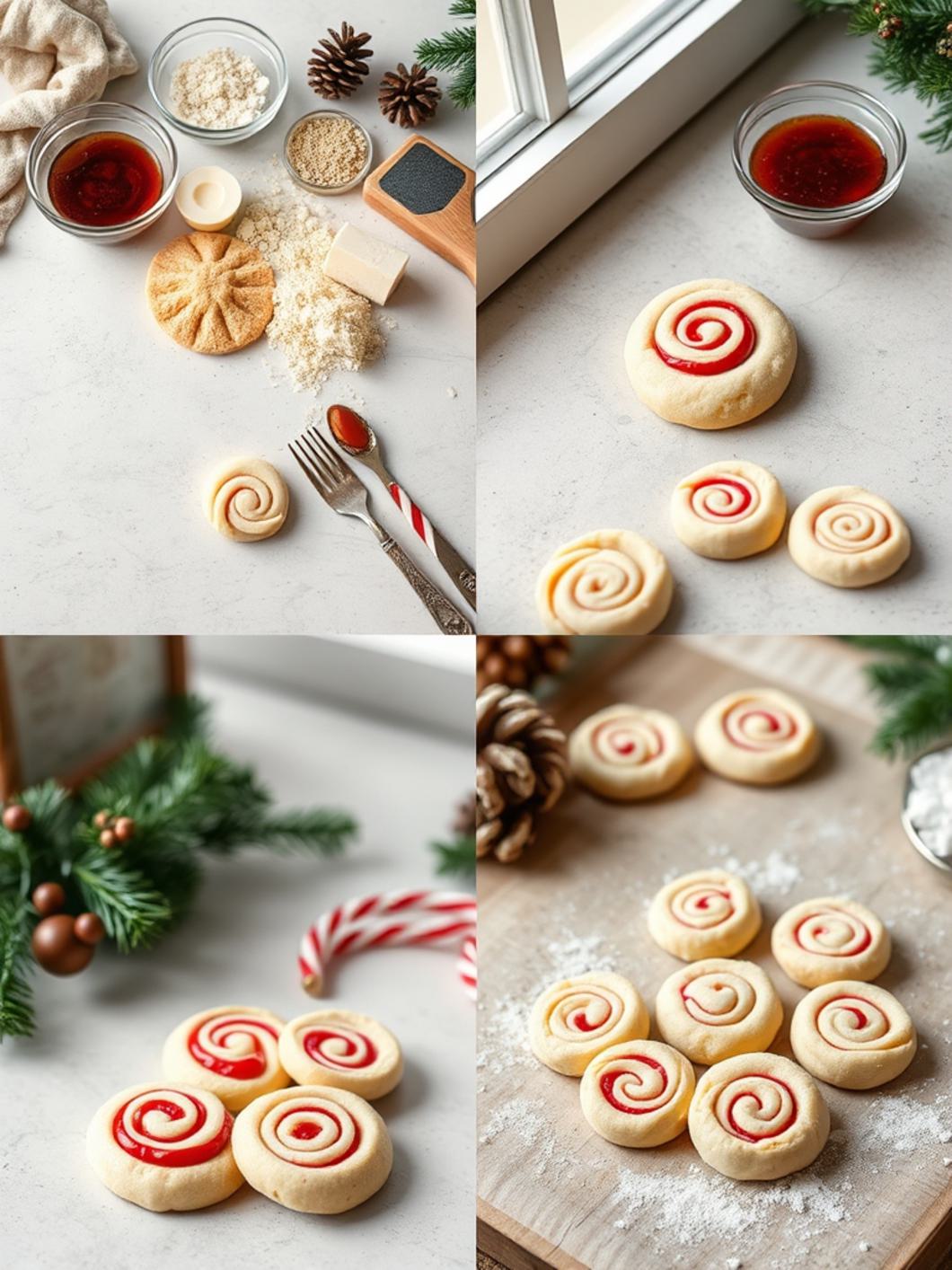 Step-by-Step preparation for Christmas Pinwheel Cookies