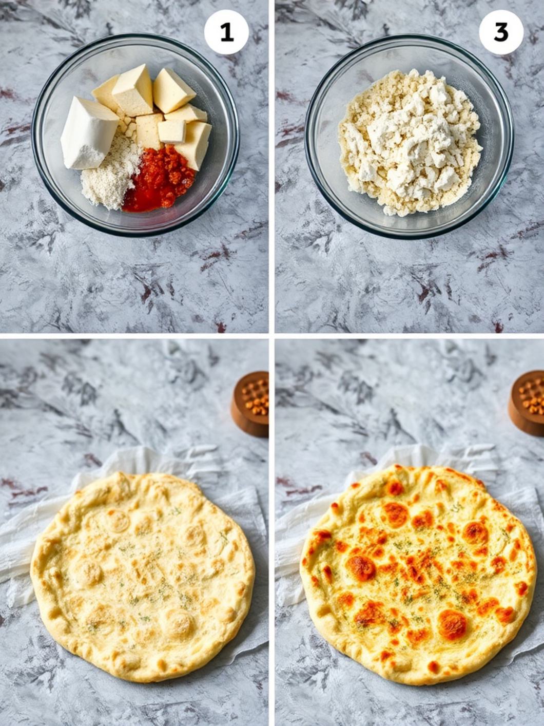 Step-by-Step preparation for Cottage Cheese Flatbread