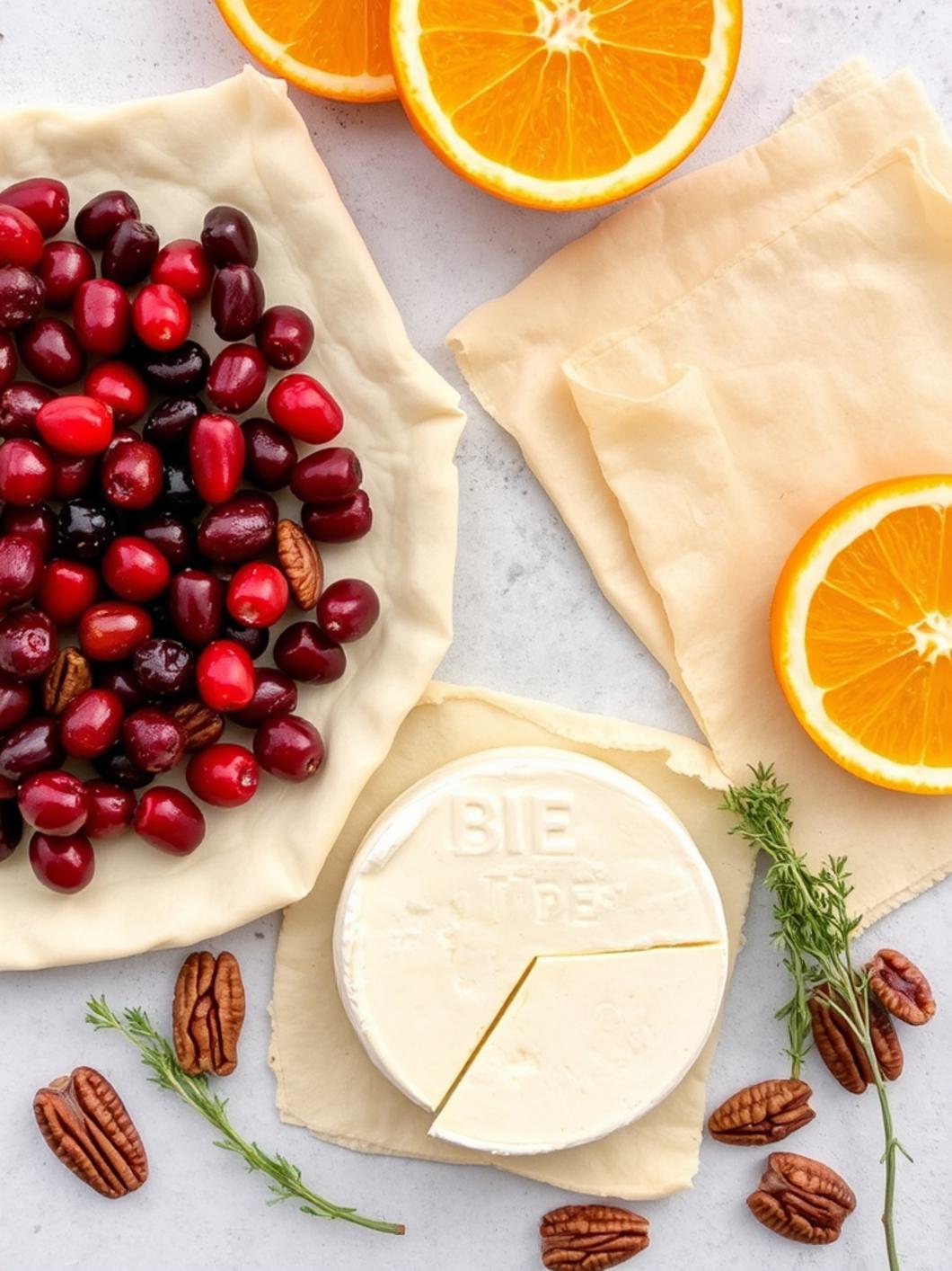 Ingredients for Cranberry Brie Bites
