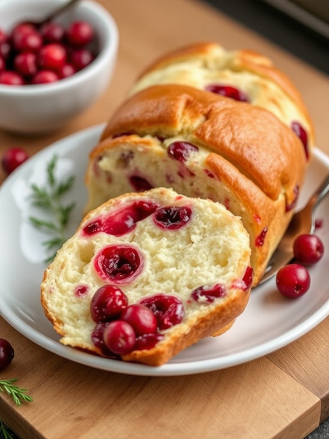 Serving suggestion for Cranberry Brie Pull-Apart Bread