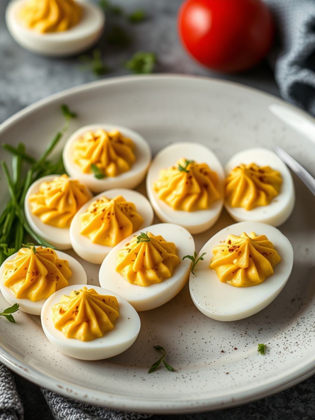 Serving suggestion for Deviled Eggs