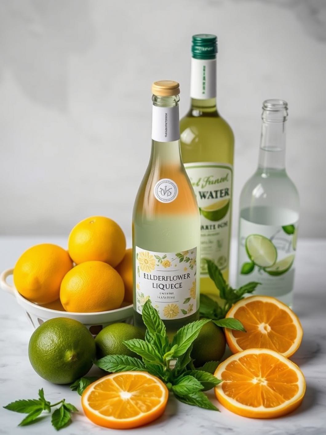 Ingredients for Elderflower tonic mimosa
