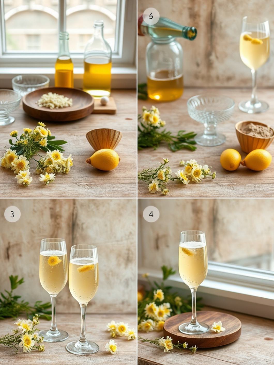Step-by-Step preparation for Elderflower Tonic Mimosa