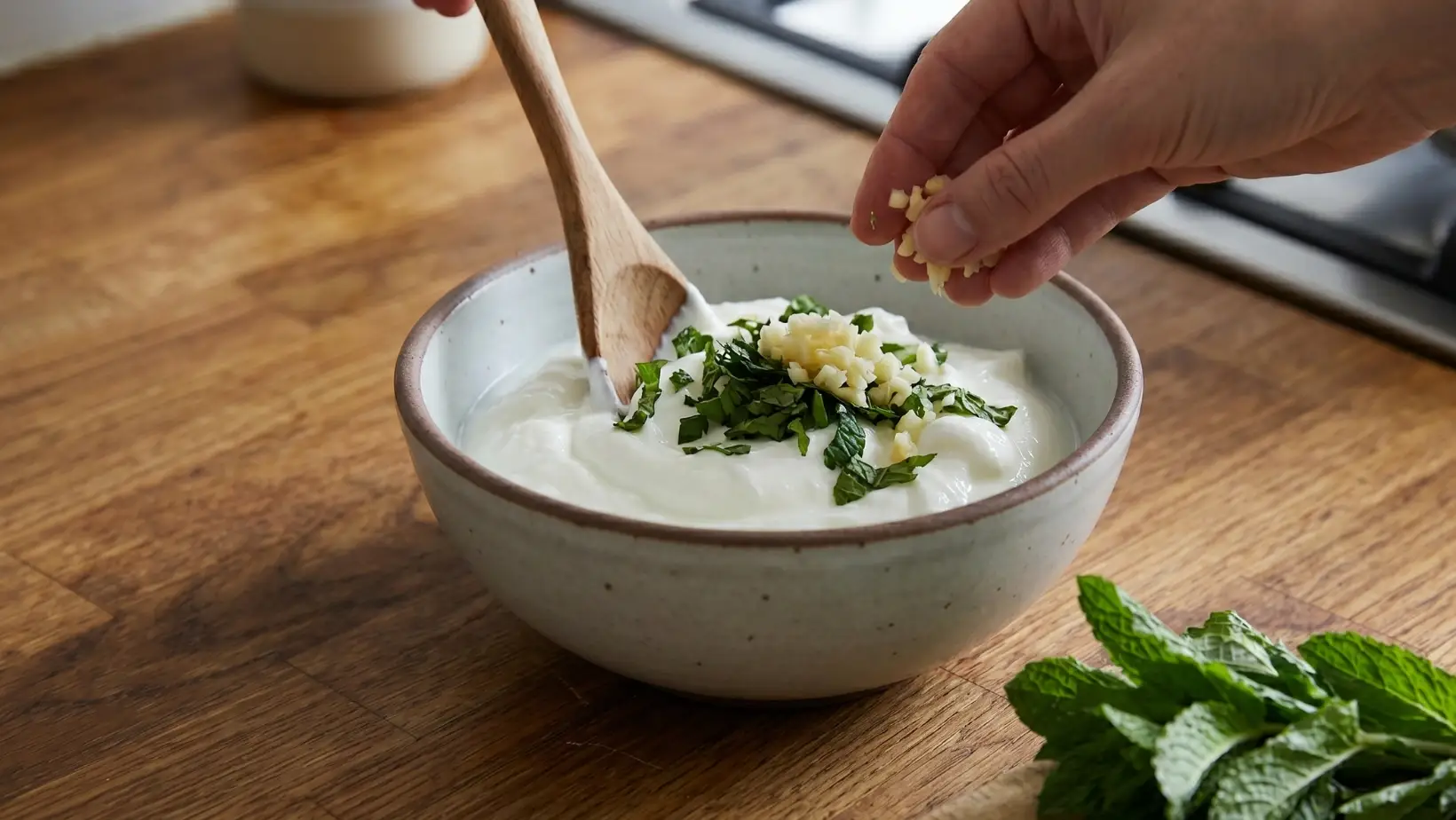 Garlic Yogurt Turkish Pasta