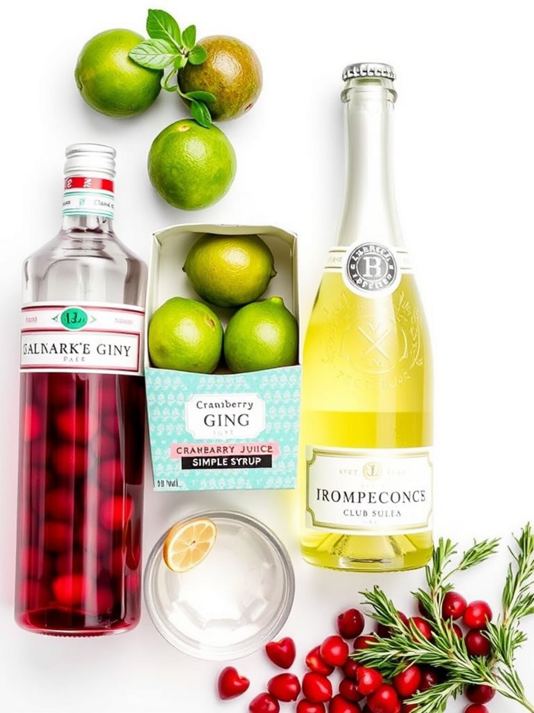 Ingredients for Jingle Fizz Cocktail