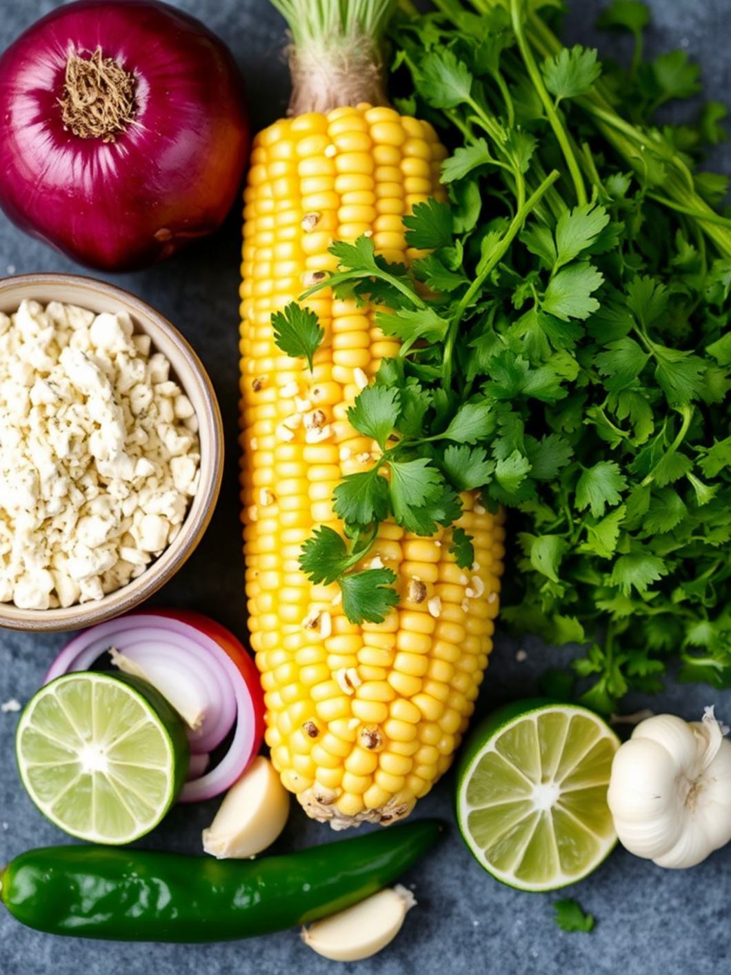Ingredients for Mexican Street Corn Salad