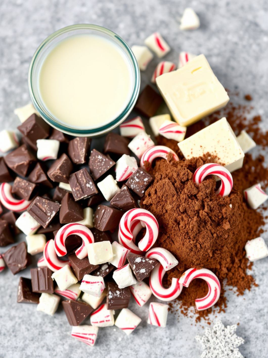 Ingredients for Peppermint Chocolate Truffles