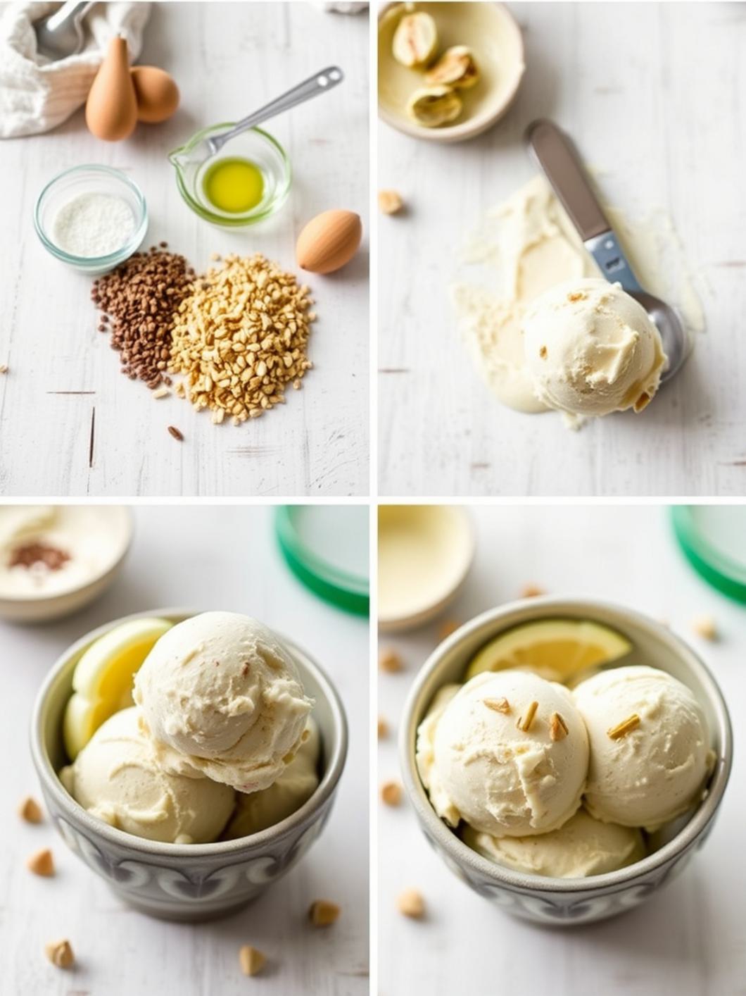 Step-by-Step preparation for Pistachio Ice Cream