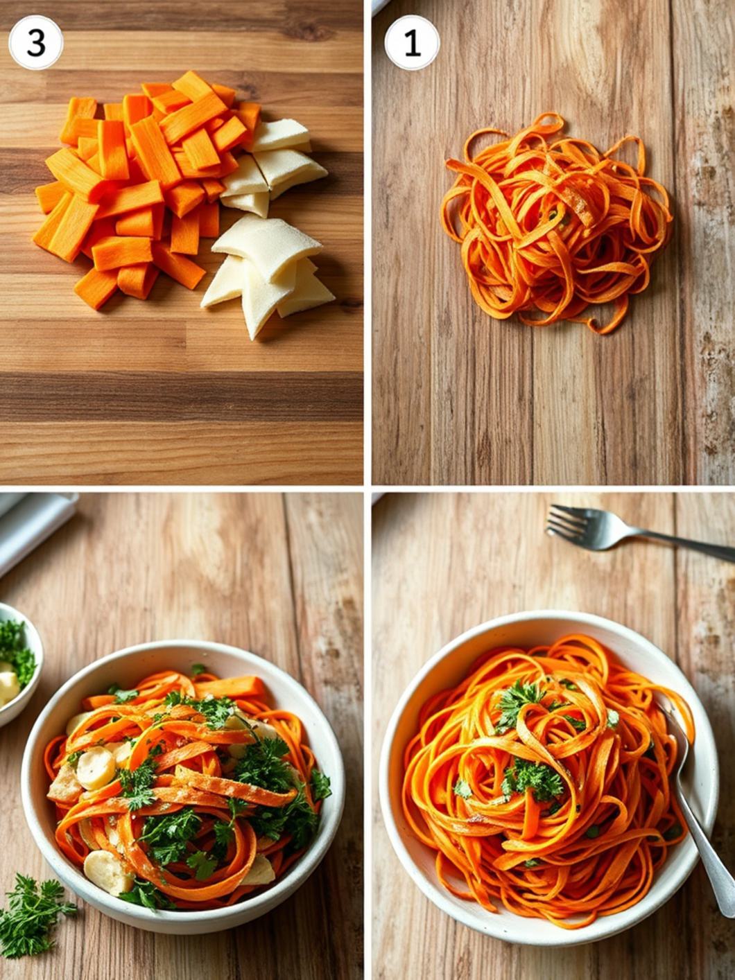 Step-by-Step preparation for Ribbon Carrot Salad