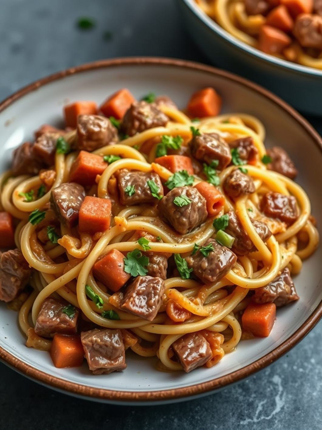 Serving suggestion for Roast Beef Noodle Casserole