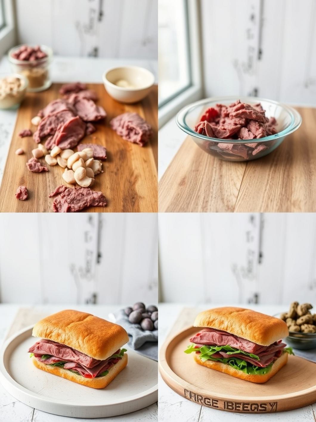 Step-by-Step preparation for Roast Beef Sandwiches