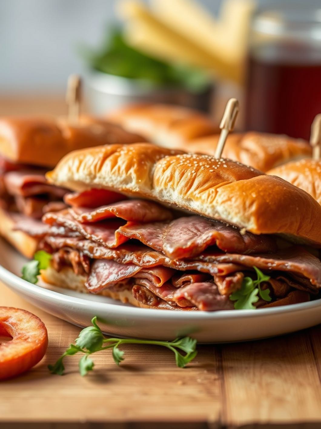 Serving suggestion for Roast Beef Sandwiches