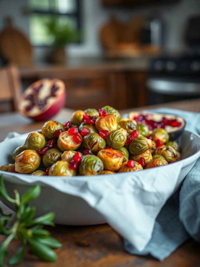 Roasted Brussels Sprouts with Pomegranate